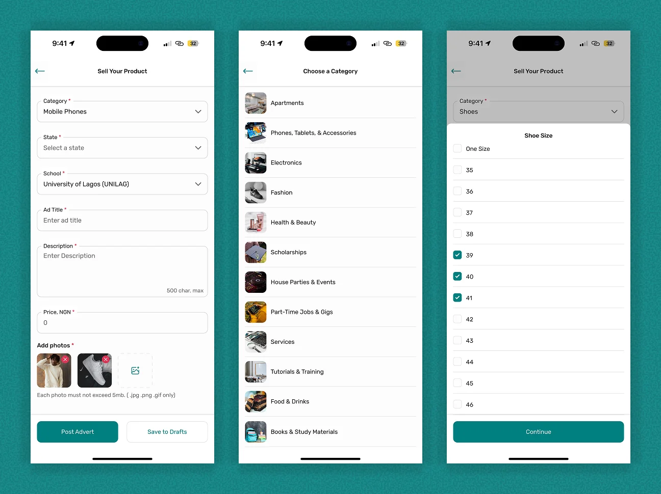 CampusHub Create Listing Flow